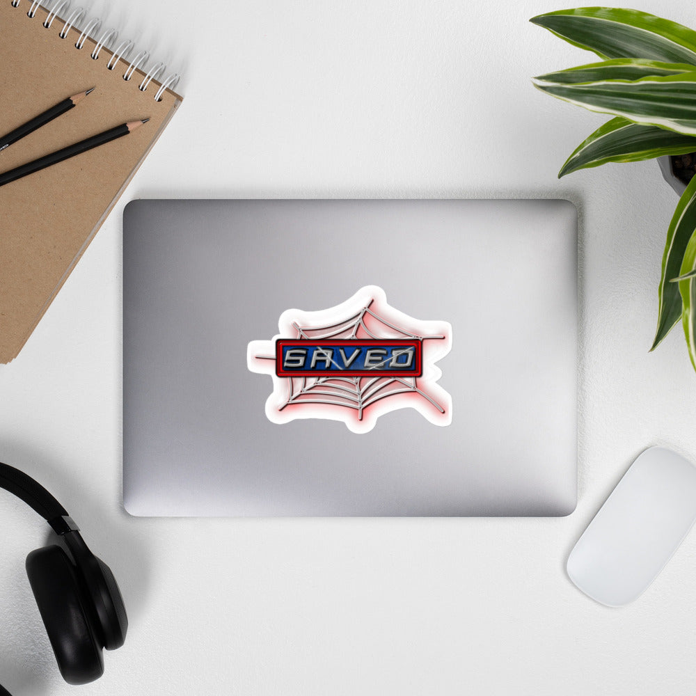 Hero Collection™ — SAVED Webbed Edition™ Bubble-Free Kiss-Cut Sticker | Faith • Freedom • Fandom