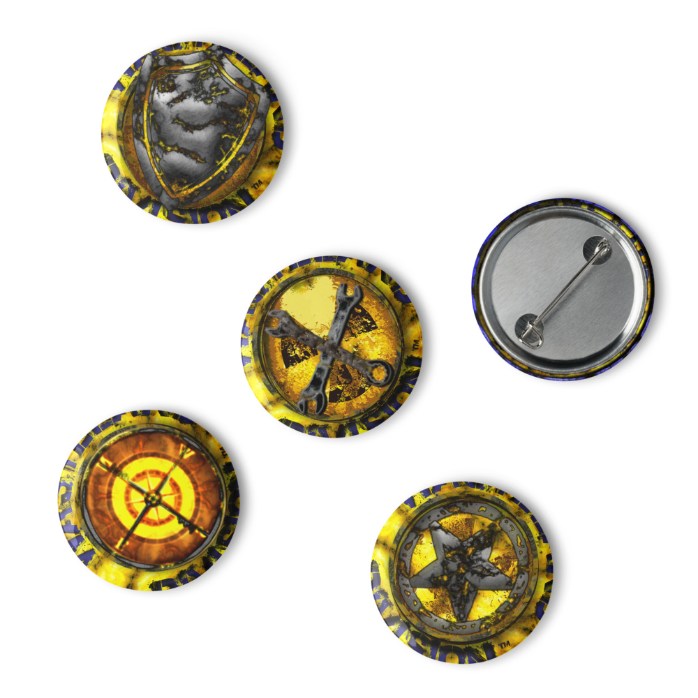Wasteland Division™ 1.25″ Button Set (5-Pack) Set of pin buttons