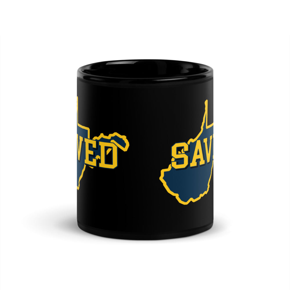 West Virginia Collection™ — SAVED Black Glossy Mug | Faith & Freedom Edition