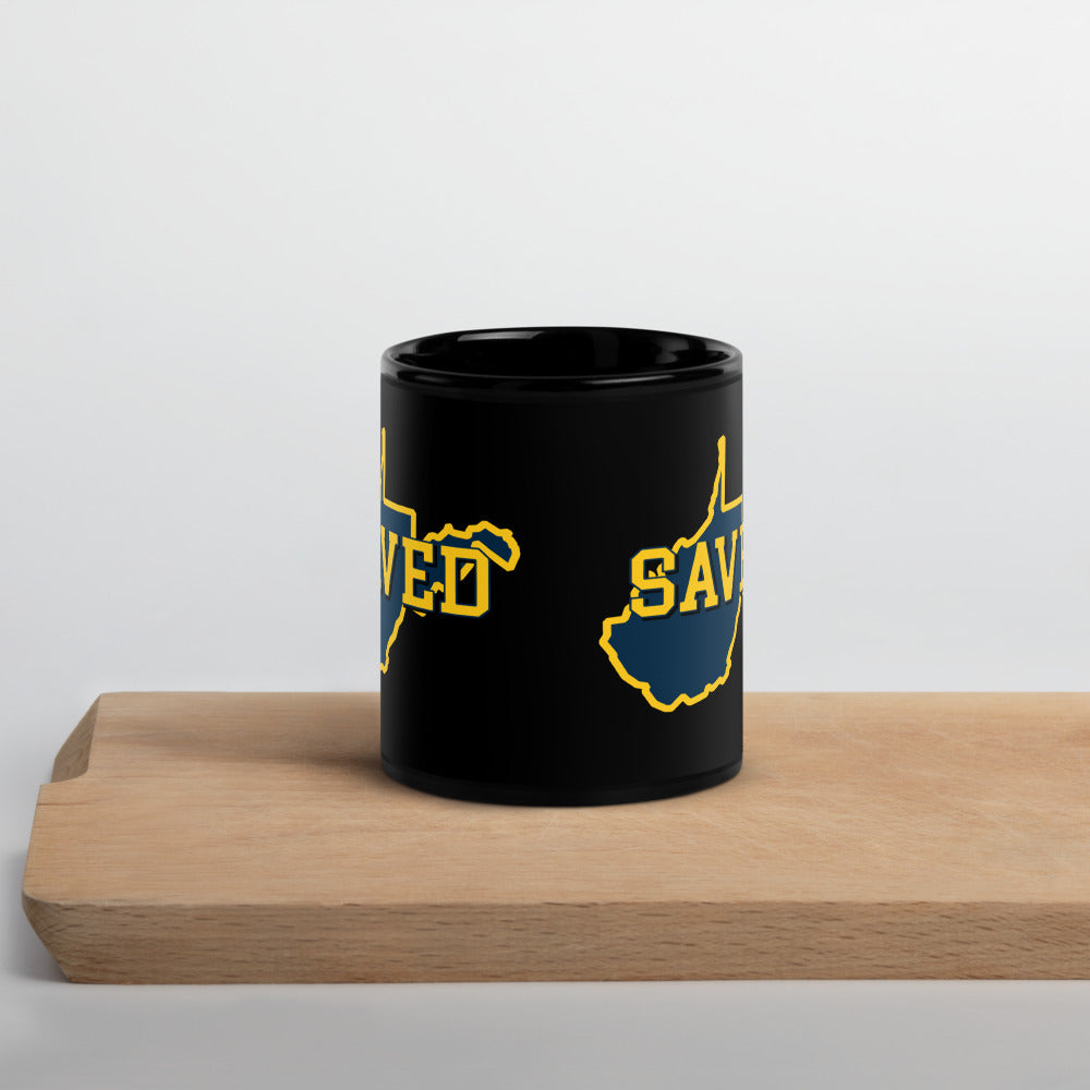 West Virginia Collection™ — SAVED Black Glossy Mug | Faith & Freedom Edition