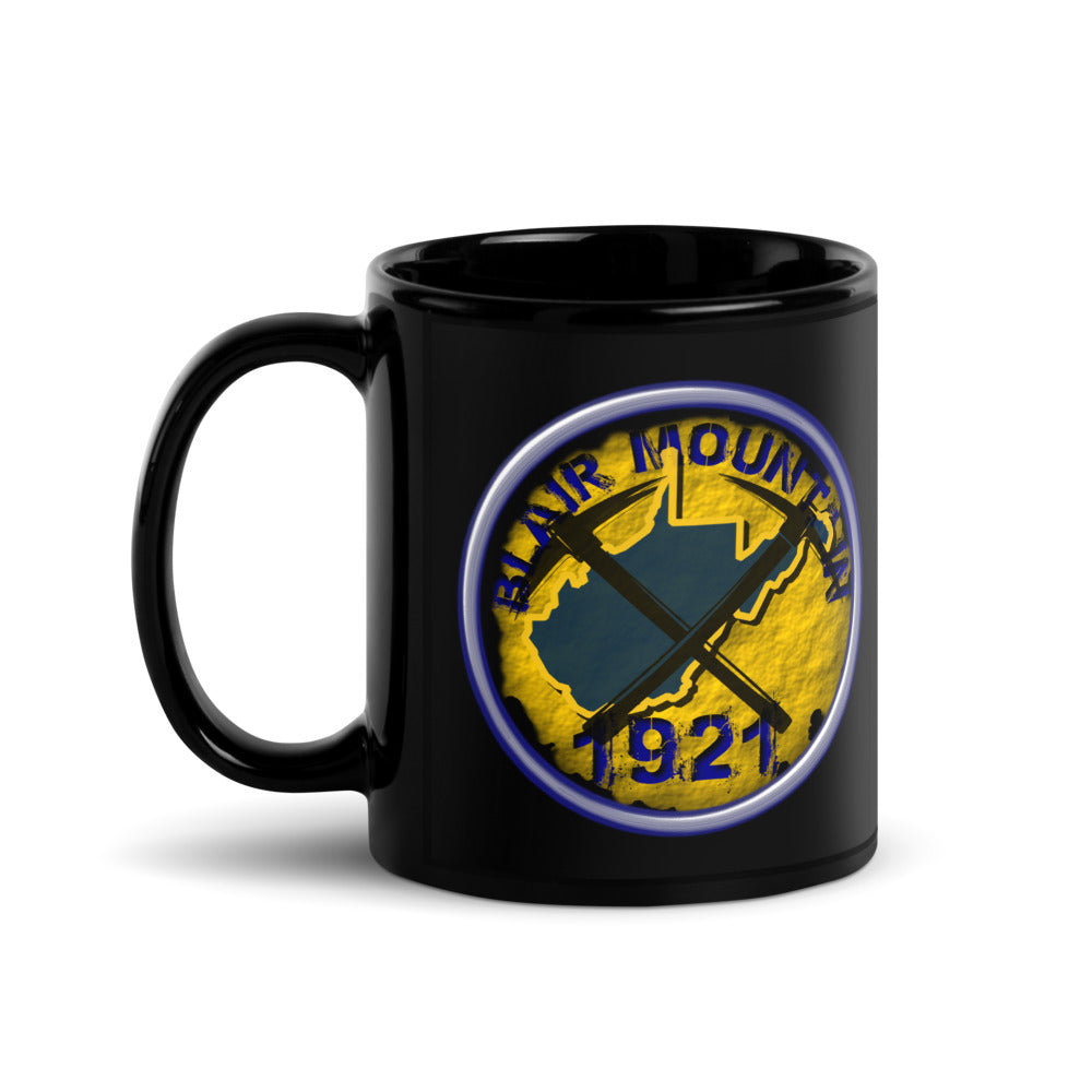 West Virginia Collection™ — Blair Mountain 1921 Black Glossy Mug | West Virginia Miners Tribute