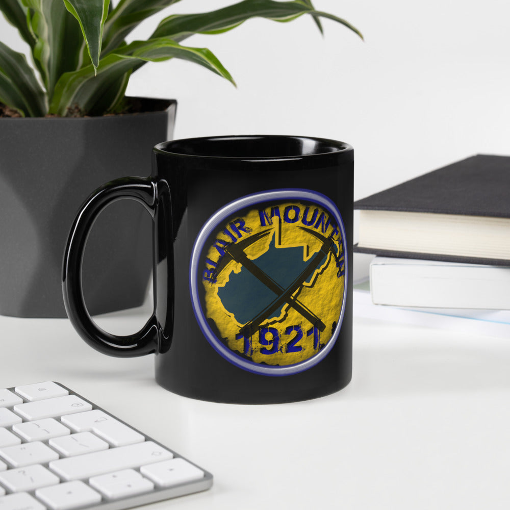 West Virginia Collection™ — Blair Mountain 1921 Black Glossy Mug | West Virginia Miners Tribute