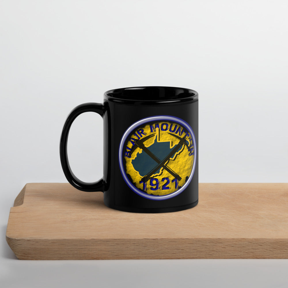 West Virginia Collection™ — Blair Mountain 1921 Black Glossy Mug | West Virginia Miners Tribute