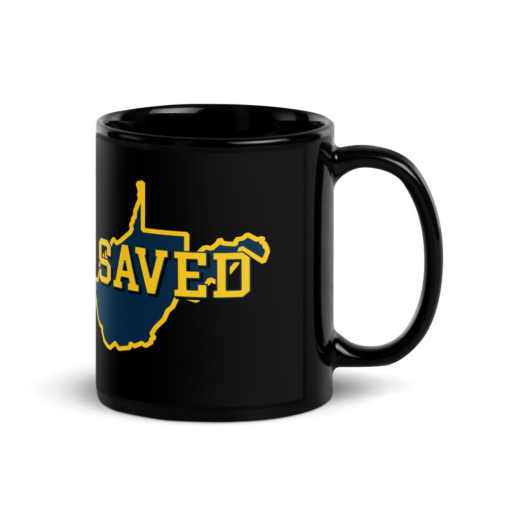 West Virginia Collection™ — SAVED Black Glossy Mug | Faith & Freedom Edition