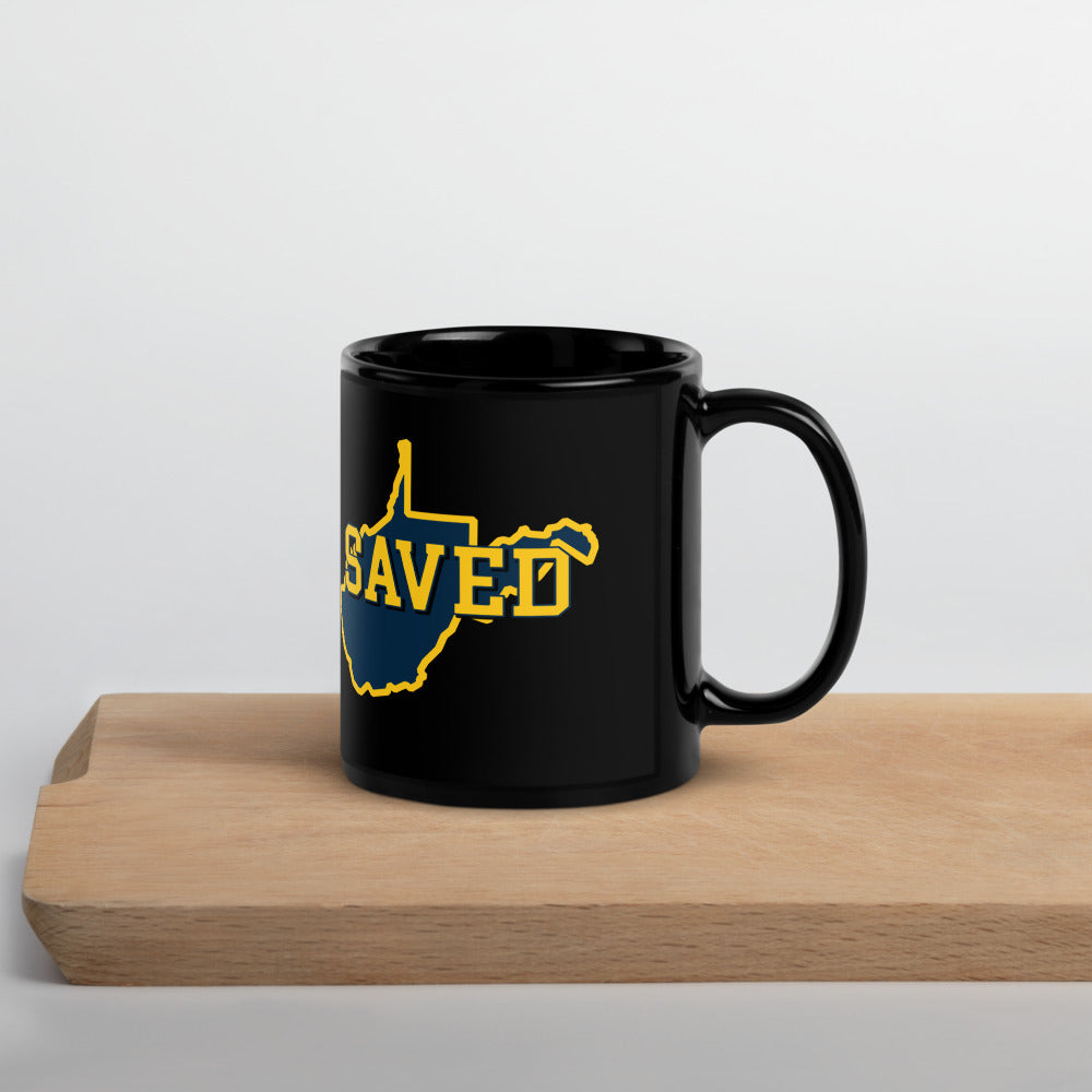 West Virginia Collection™ — SAVED Black Glossy Mug | Faith & Freedom Edition