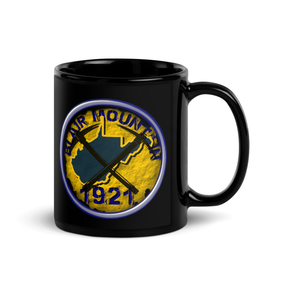 West Virginia Collection™ — Blair Mountain 1921 Black Glossy Mug | West Virginia Miners Tribute