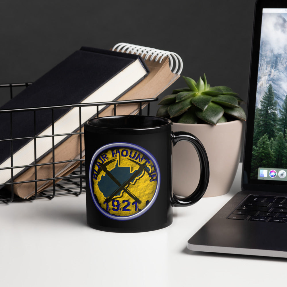West Virginia Collection™ — Blair Mountain 1921 Black Glossy Mug | West Virginia Miners Tribute