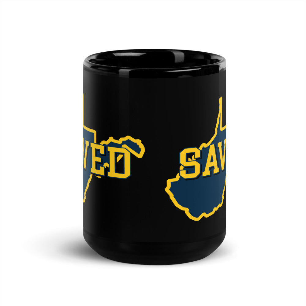 West Virginia Collection™ — SAVED Black Glossy Mug | Faith & Freedom Edition