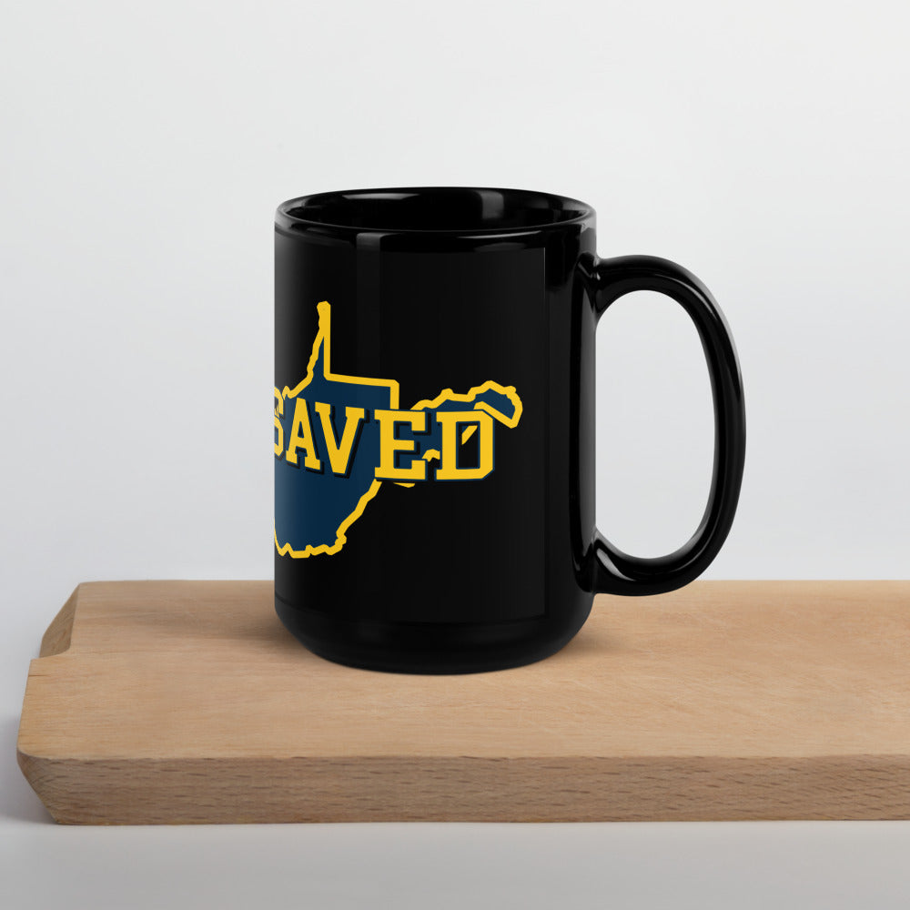 West Virginia Collection™ — SAVED Black Glossy Mug | Faith & Freedom Edition