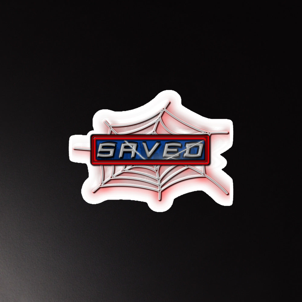 SAVED — Webbed Edition™ Magnet  Die-Cut | Faith • Freedom • Fandom