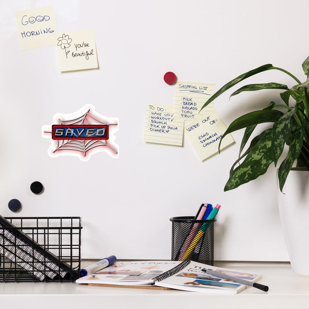 SAVED — Webbed Edition™ Magnet  Die-Cut | Faith • Freedom • Fandom