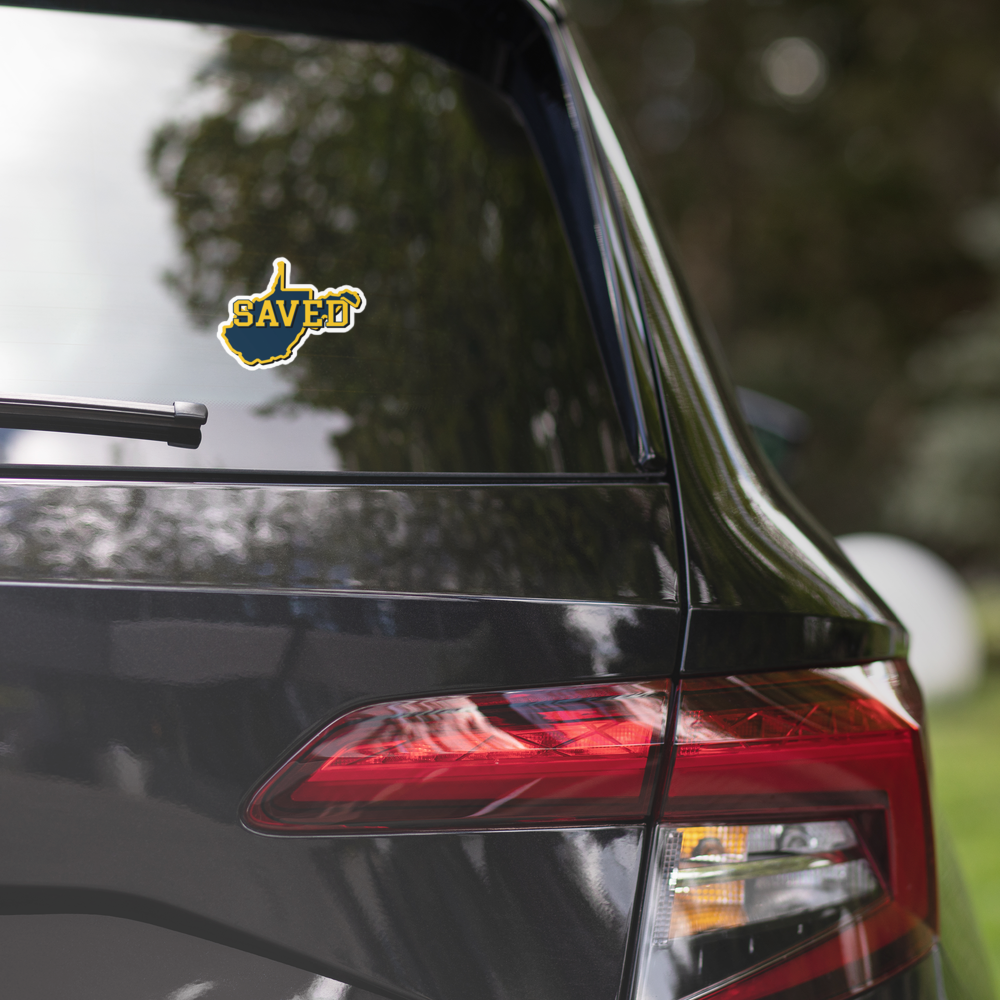 West Virginia Collection™ — SAVED West Virginia Bubble-Free Sticker | Faith & Freedom Edition