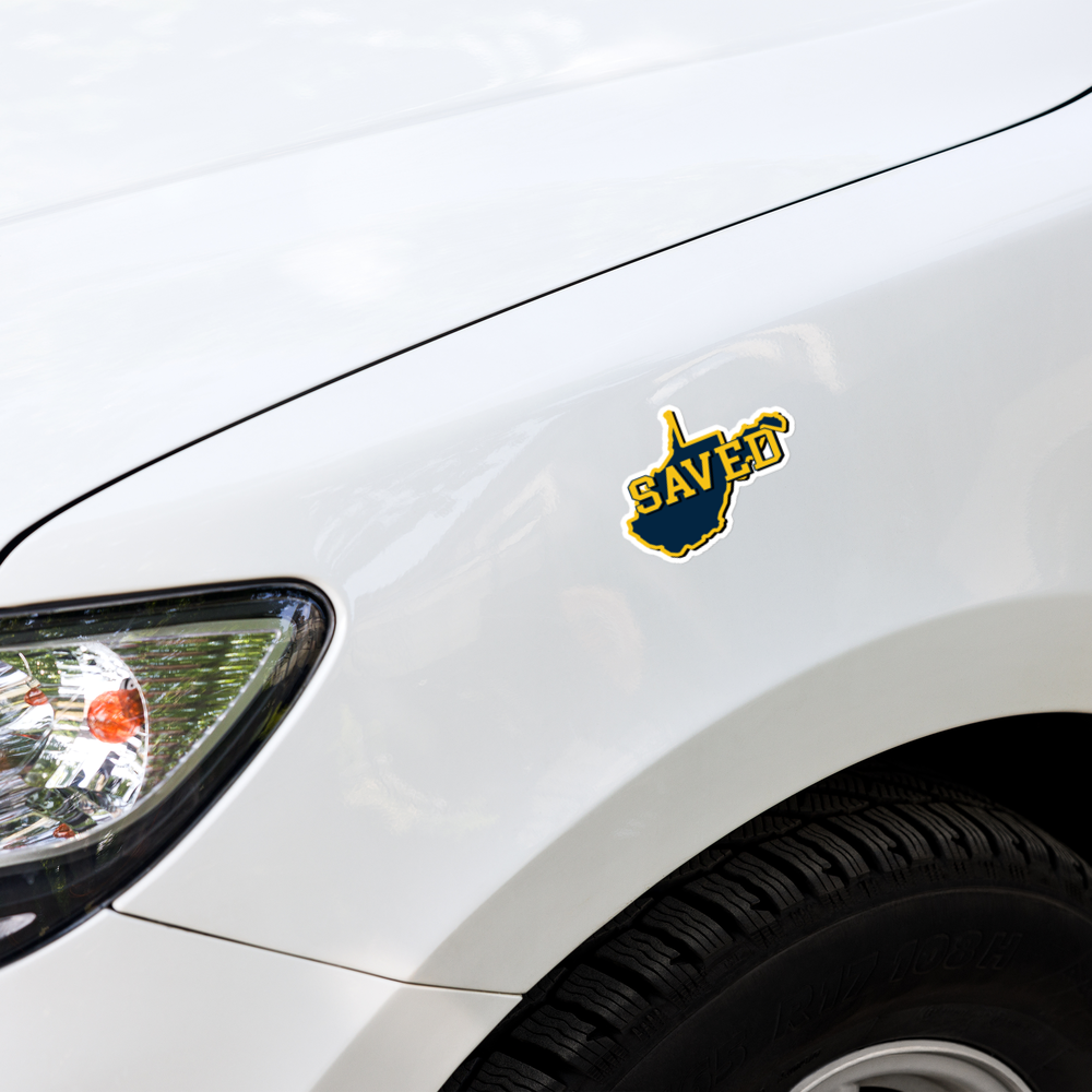 West Virginia Collection™ — SAVED West Virginia Bubble-Free Sticker | Faith & Freedom Edition