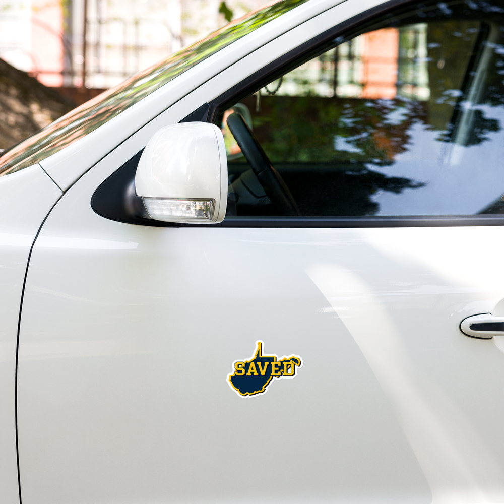 West Virginia Collection™ — SAVED West Virginia Bubble-Free Sticker | Faith & Freedom Edition