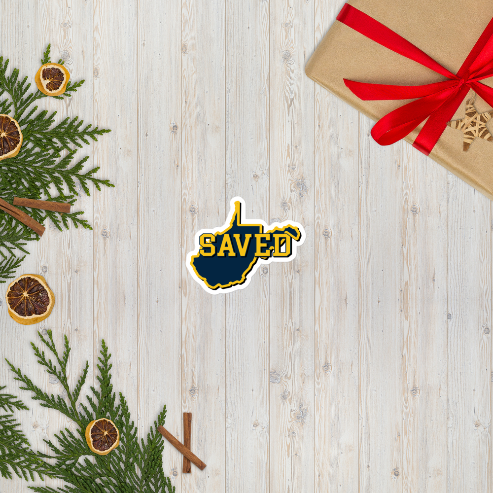 West Virginia Collection™ — SAVED West Virginia Bubble-Free Sticker | Faith & Freedom Edition
