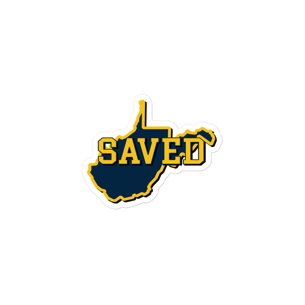 West Virginia Collection™ — SAVED West Virginia Bubble-Free Sticker | Faith & Freedom Edition