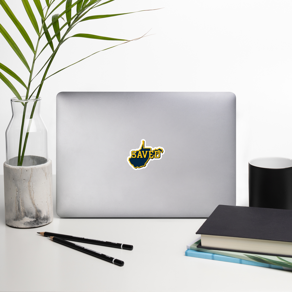 West Virginia Collection™ — SAVED West Virginia Bubble-Free Sticker | Faith & Freedom Edition