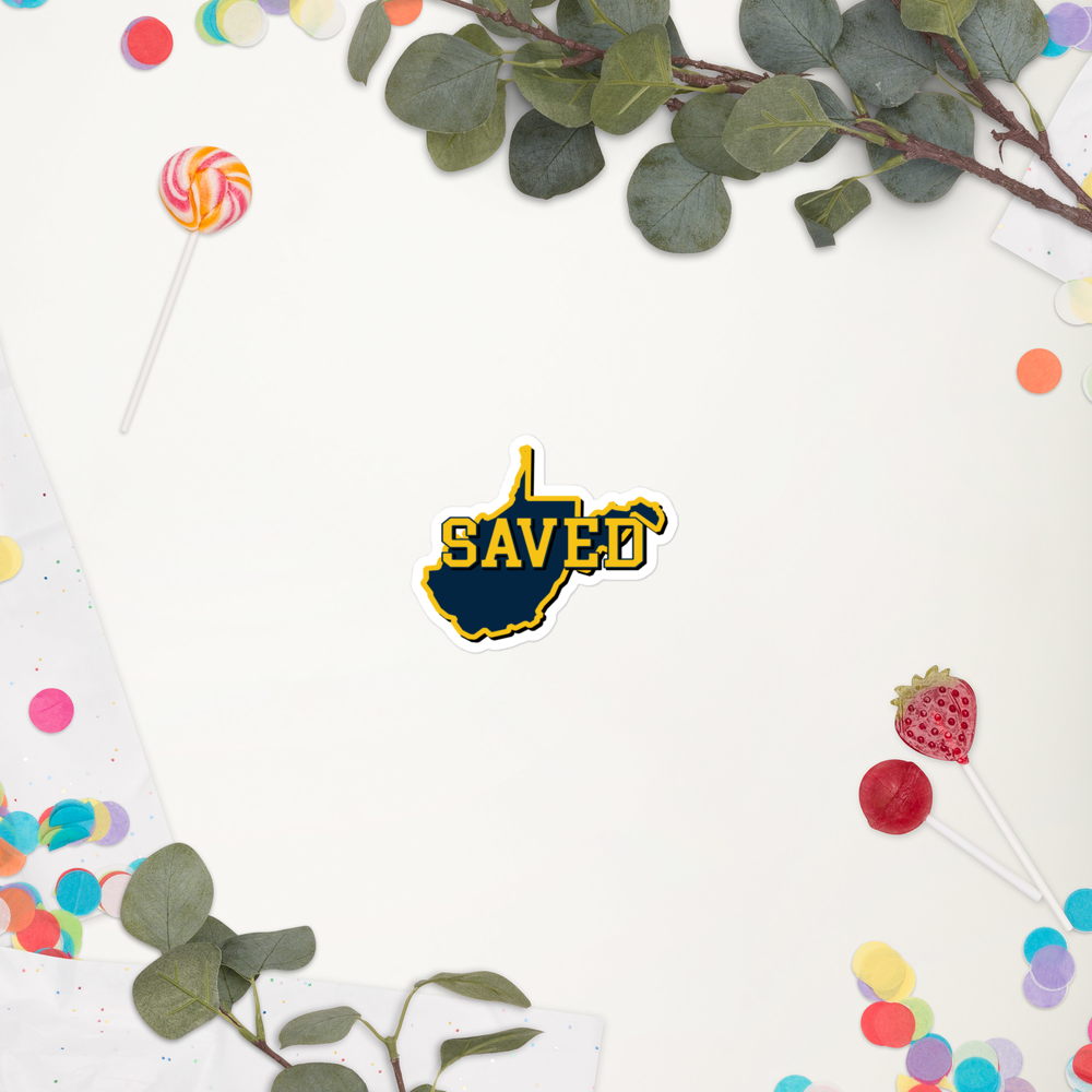 West Virginia Collection™ — SAVED West Virginia Bubble-Free Sticker | Faith & Freedom Edition