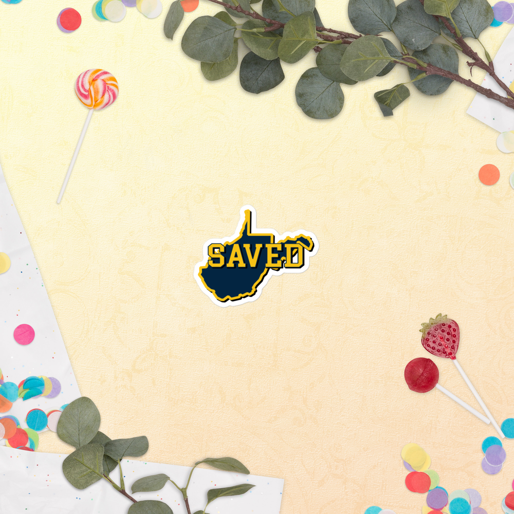 West Virginia Collection™ — SAVED West Virginia Bubble-Free Sticker | Faith & Freedom Edition