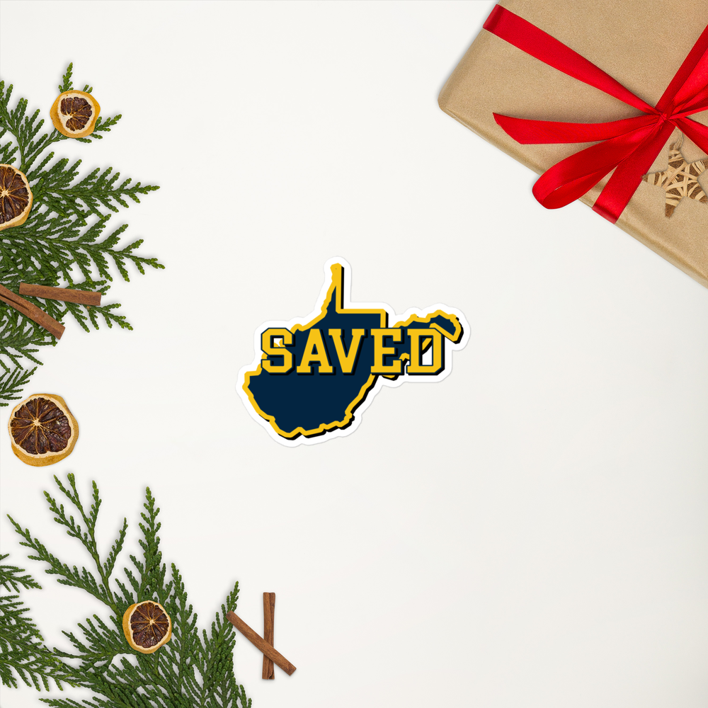 West Virginia Collection™ — SAVED West Virginia Bubble-Free Sticker | Faith & Freedom Edition