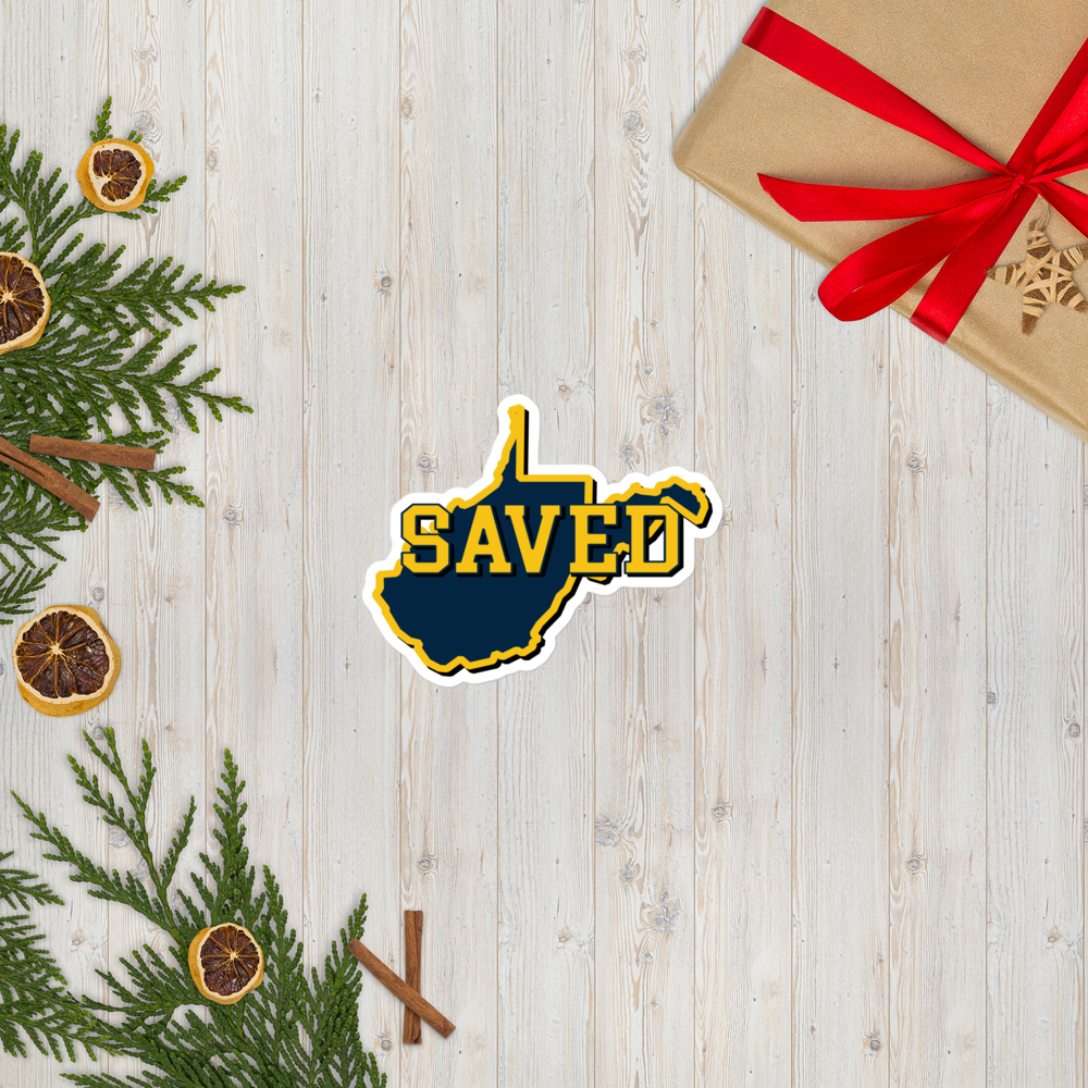 West Virginia Collection™ — SAVED West Virginia Bubble-Free Sticker | Faith & Freedom Edition