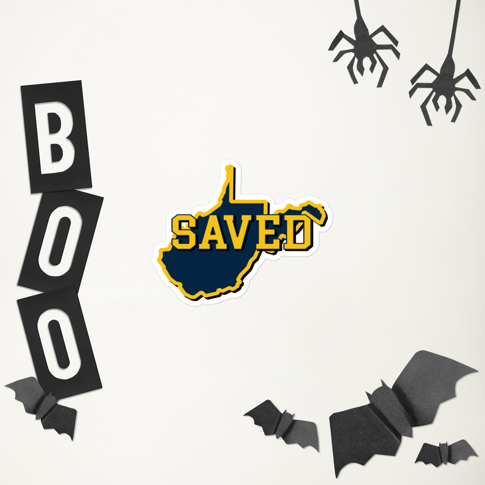 West Virginia Collection™ — SAVED West Virginia Bubble-Free Sticker | Faith & Freedom Edition