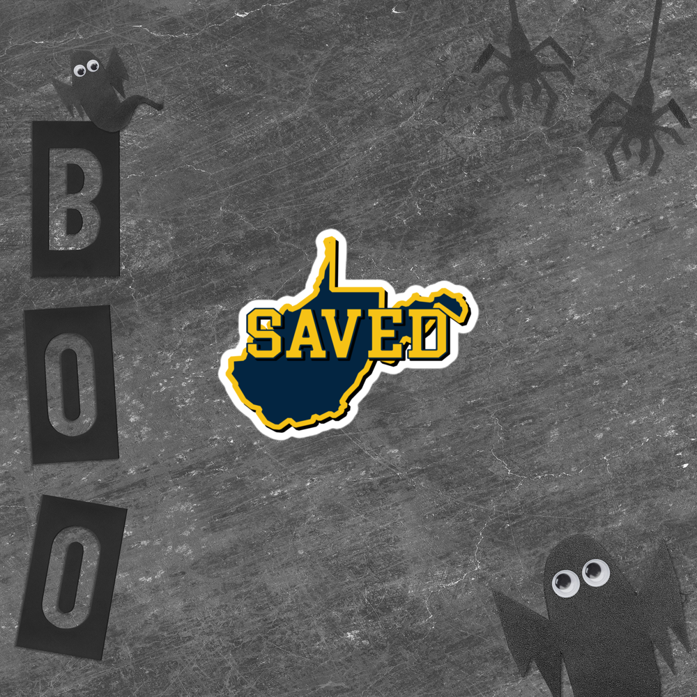 West Virginia Collection™ — SAVED West Virginia Bubble-Free Sticker | Faith & Freedom Edition