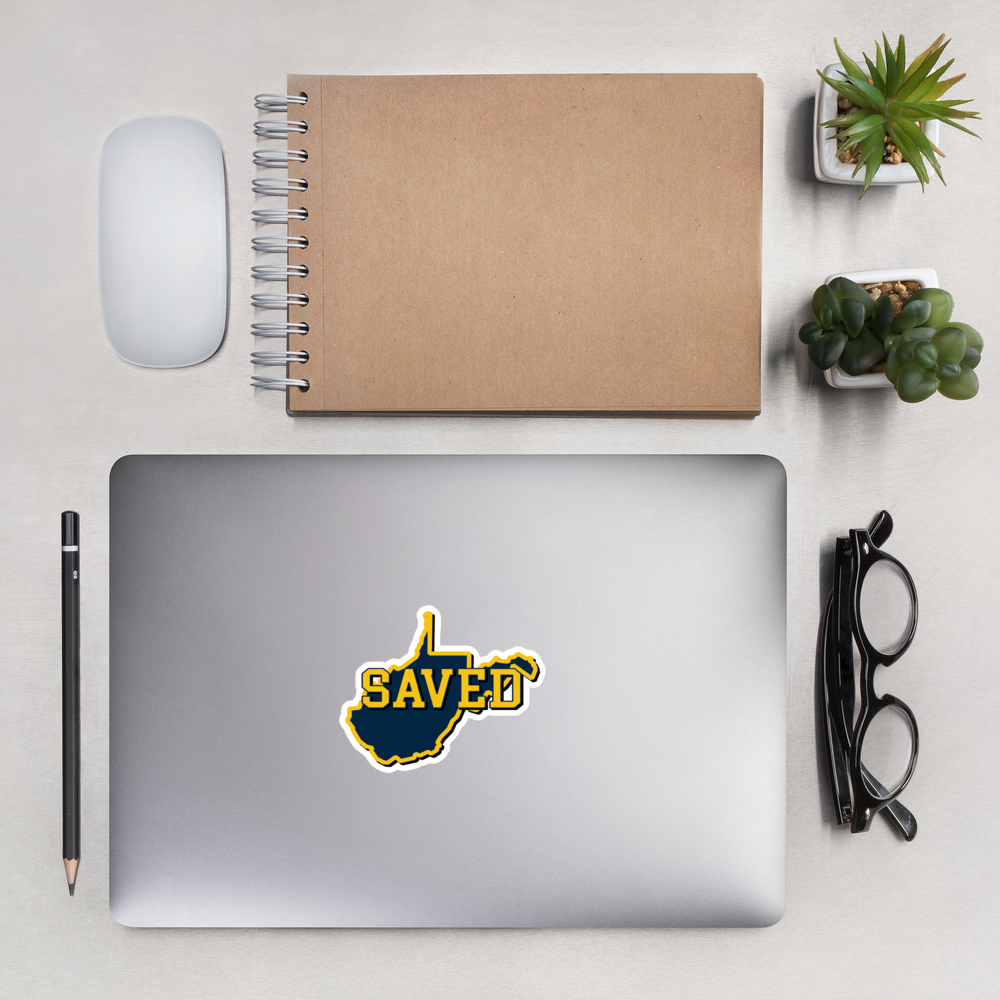 West Virginia Collection™ — SAVED West Virginia Bubble-Free Sticker | Faith & Freedom Edition
