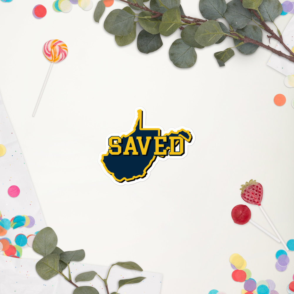 West Virginia Collection™ — SAVED West Virginia Bubble-Free Sticker | Faith & Freedom Edition