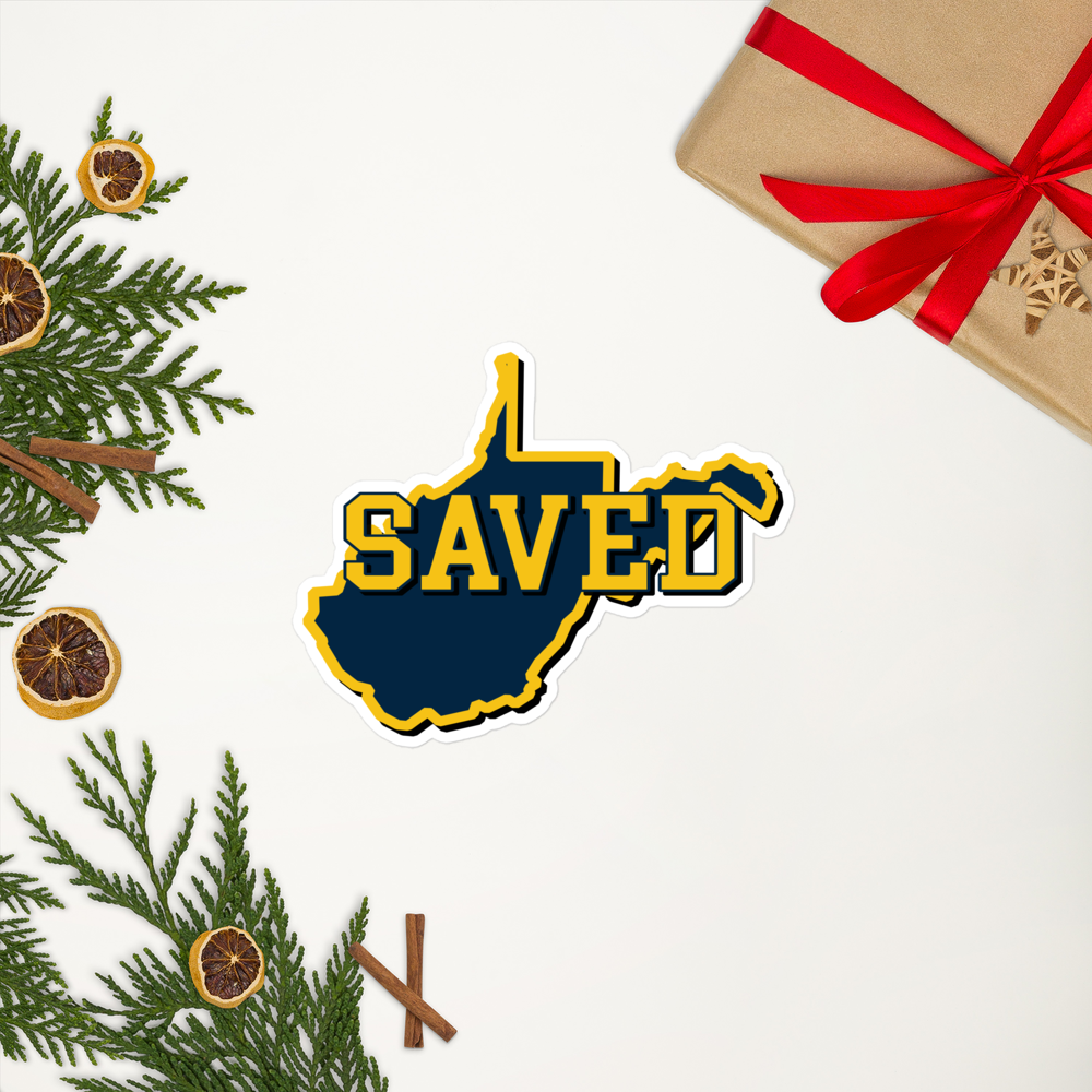 West Virginia Collection™ — SAVED West Virginia Bubble-Free Sticker | Faith & Freedom Edition