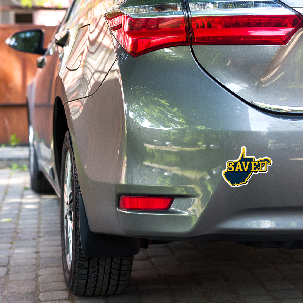 West Virginia Collection™ — SAVED West Virginia Bubble-Free Sticker | Faith & Freedom Edition
