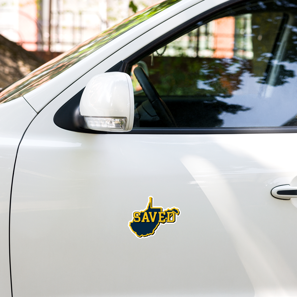 West Virginia Collection™ — SAVED West Virginia Bubble-Free Sticker | Faith & Freedom Edition