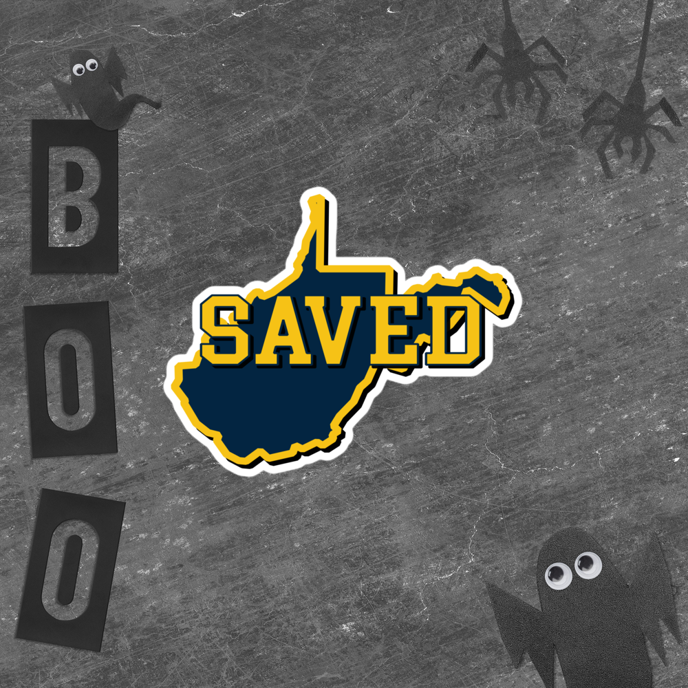 West Virginia Collection™ — SAVED West Virginia Bubble-Free Sticker | Faith & Freedom Edition