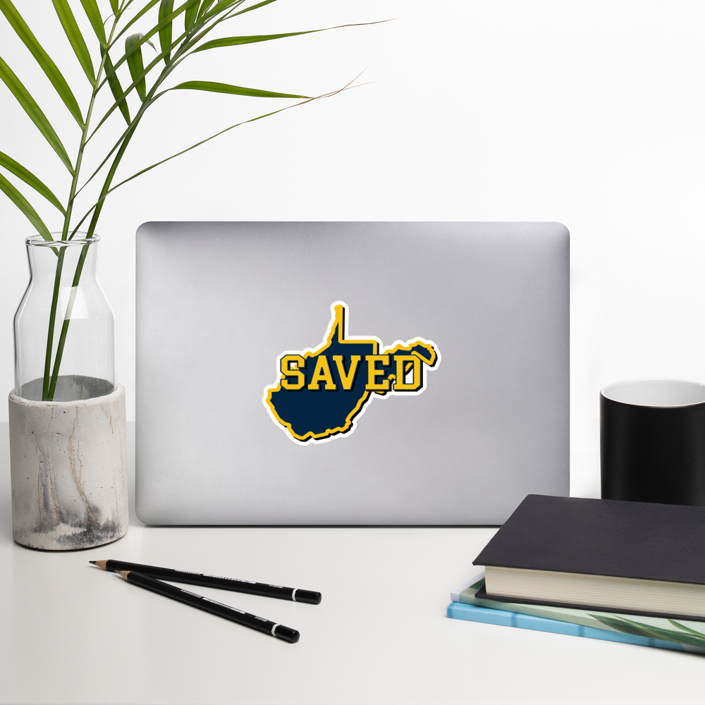 West Virginia Collection™ — SAVED West Virginia Bubble-Free Sticker | Faith & Freedom Edition