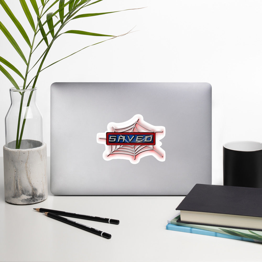 Hero Collection™ — SAVED Webbed Edition™  Bubble-Free Kiss-Cut Sticker | Faith • Freedom • Fandom