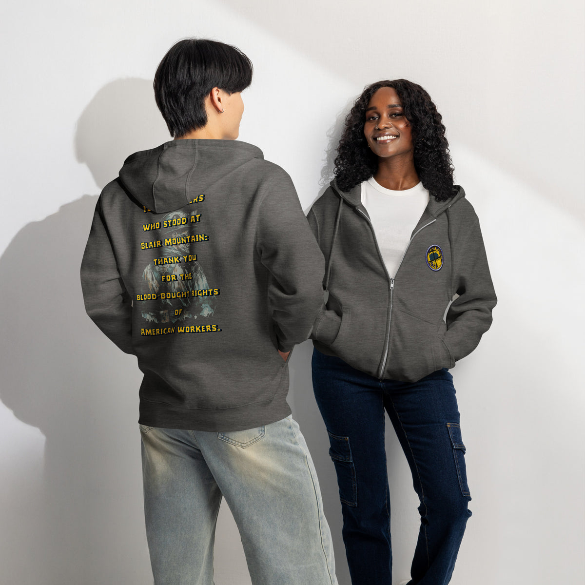 West Virginia Collection™ — Blair Mountain 1921 | West Virginia Miners Tribute Premium full zip hoodie