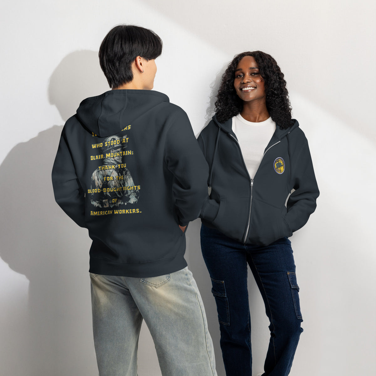 West Virginia Collection™ — Blair Mountain 1921 | West Virginia Miners Tribute Premium full zip hoodie