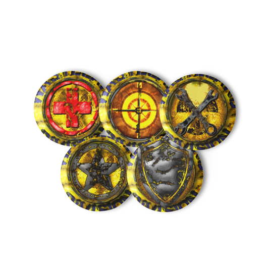 Wasteland Division™ 1.25″ Button Set (5-Pack) Set of pin buttons