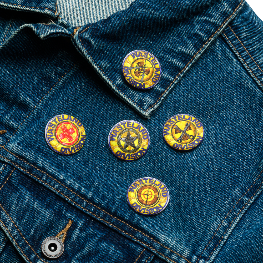 Wasteland Division™ 1.25″ Button Set (5-Pack) Set of pin buttons