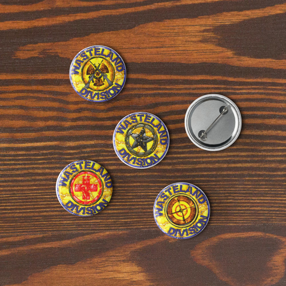 Wasteland Division™ 1.25″ Button Set (5-Pack) Set of pin buttons