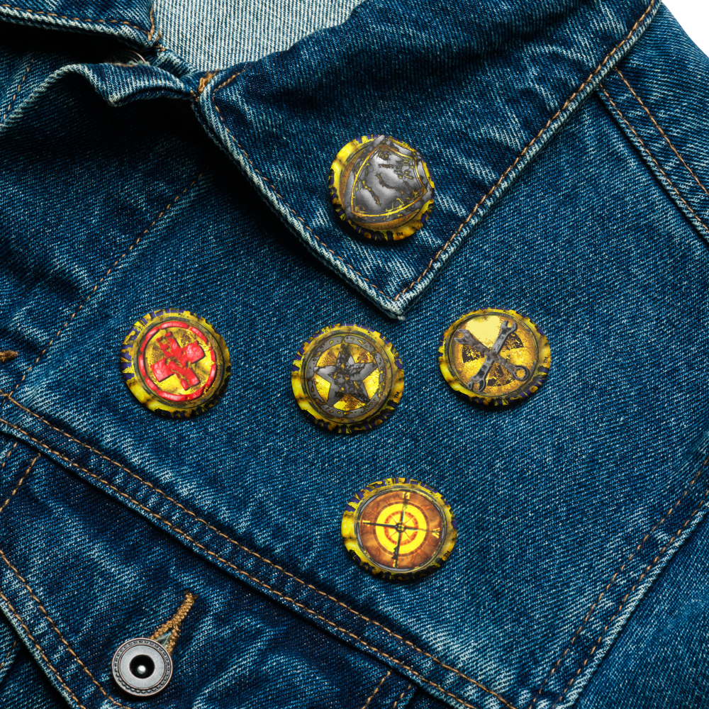 Wasteland Division™ 1.25″ Button Set (5-Pack) Set of pin buttons
