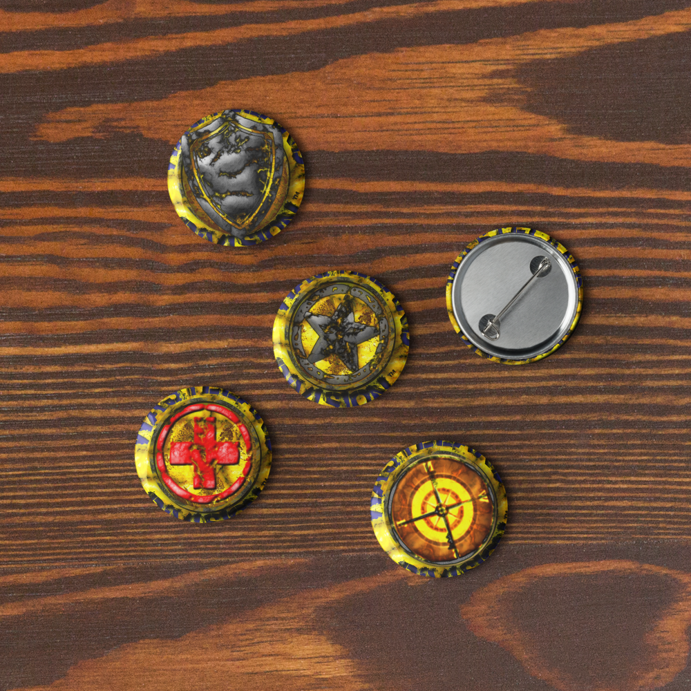 Wasteland Division™ 1.25″ Button Set (5-Pack) Set of pin buttons