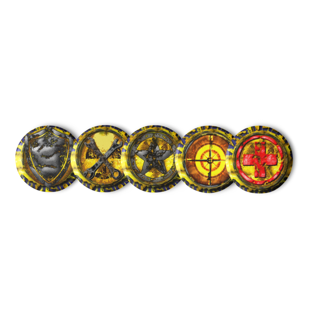 Wasteland Division™ 1.25″ Button Set (5-Pack) Set of pin buttons