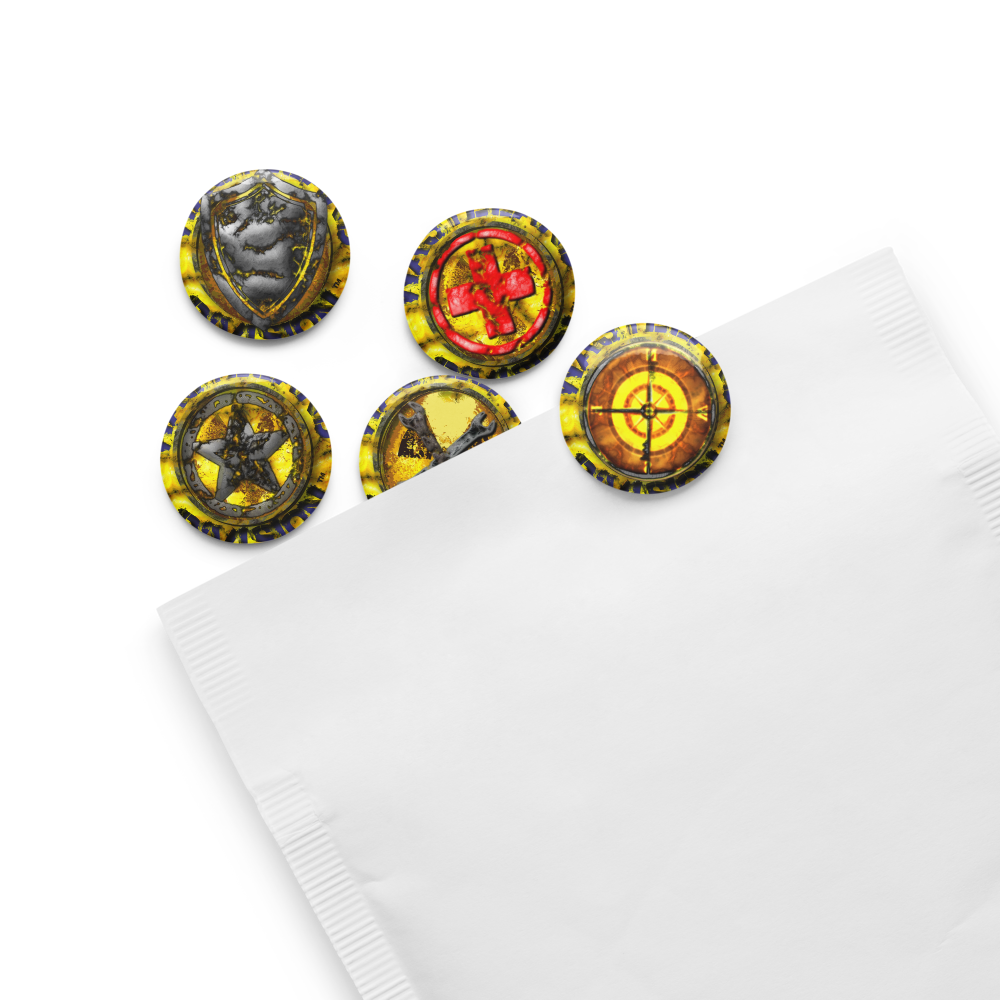 Wasteland Division™ 1.25″ Button Set (5-Pack) Set of pin buttons