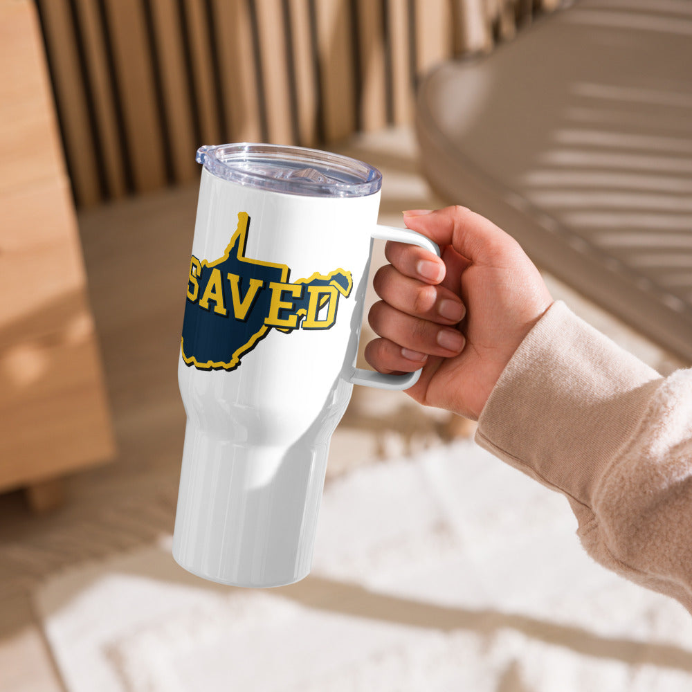 West Virginia Collection™ — SAVED West Virginia Travel Mug with Handle | Faith & Freedom Edition