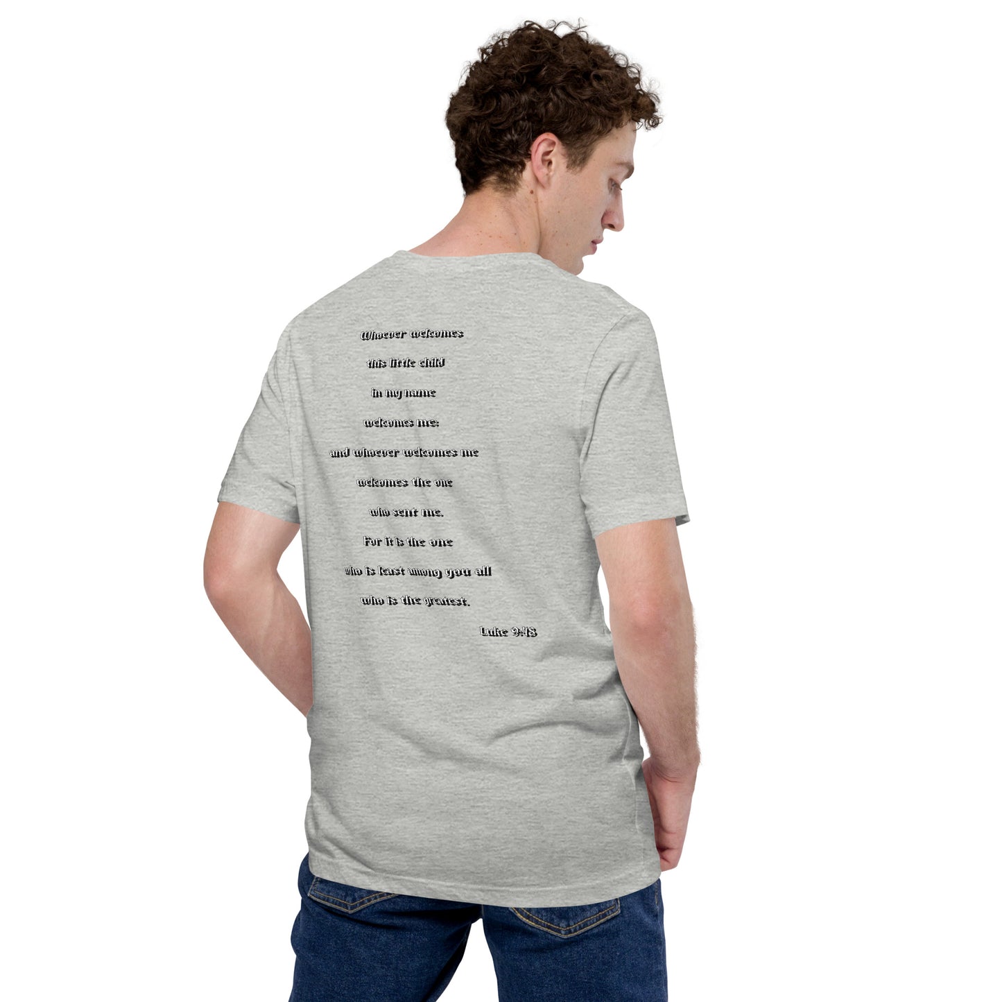 SAVED Collection™— Luke 9:48 Liberty Edition Scripture Unisex t-shirt