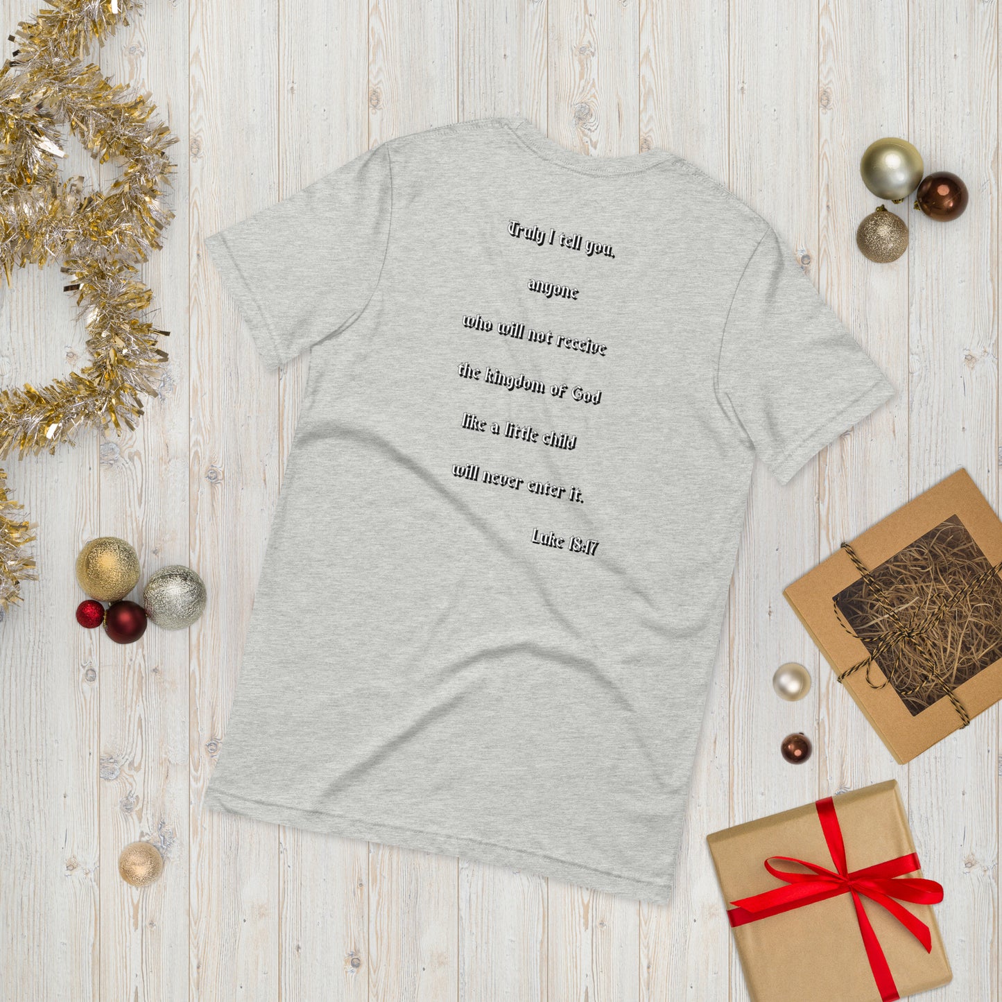 SAVED Collection™— Luke 18:17 Liberty Edition Scripture Unisex t-shirt