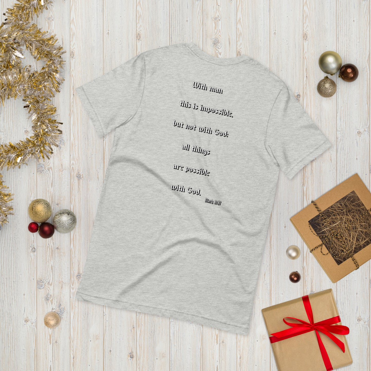 SAVED Collection™— Mark 10:27 Liberty Edition Scripture Unisex t-shirt