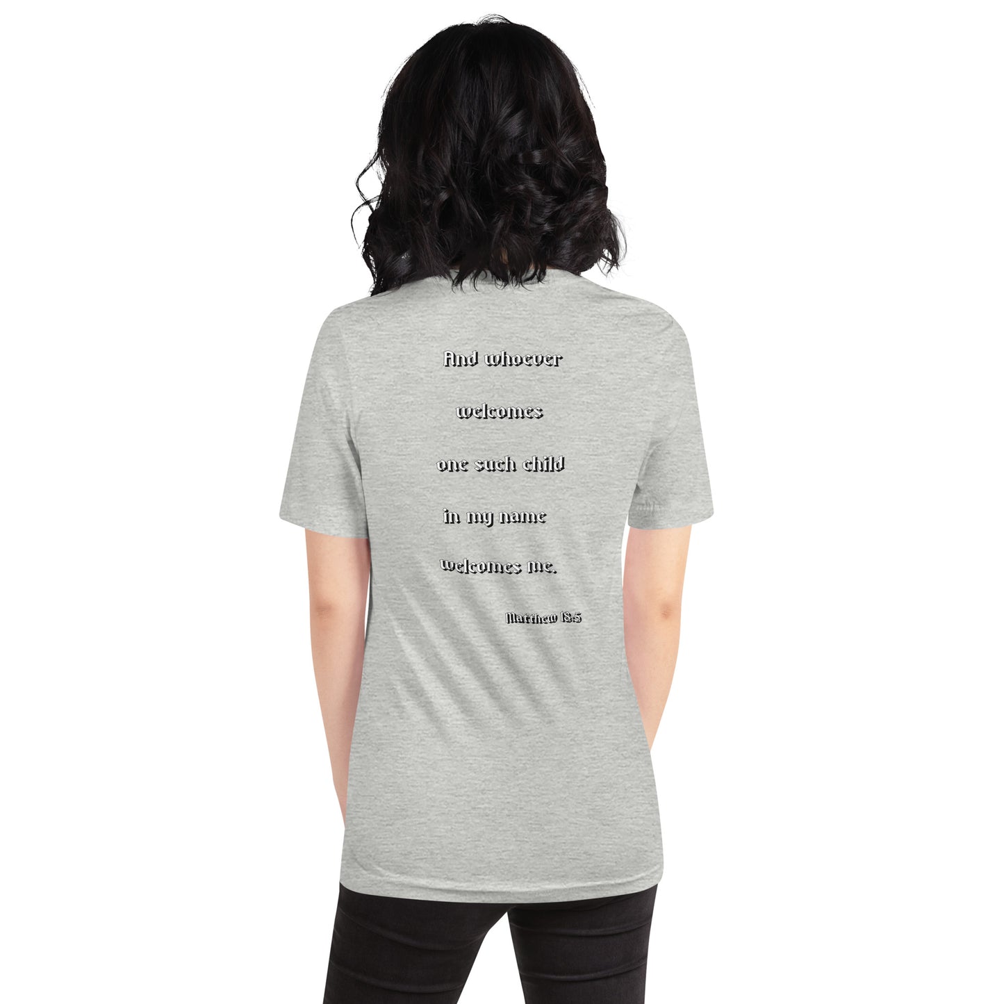 SAVED Collection™— Matthew 18:5 Scripture Unisex t-shirt