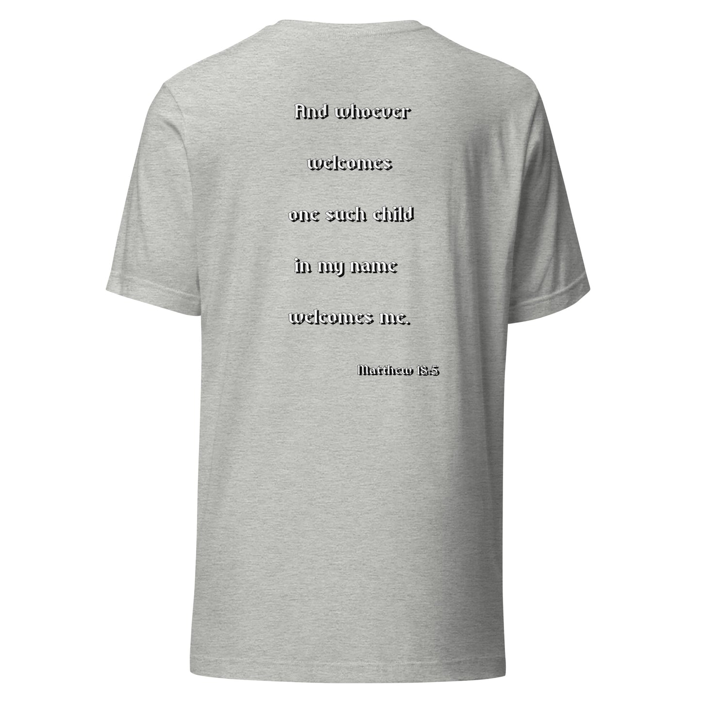 SAVED Collection™— Matthew 18:5 Scripture Unisex t-shirt